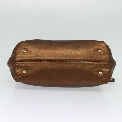 Salvatore Ferragamo Sofia Satchel Leather, GOLD, LEATHER, Handbag