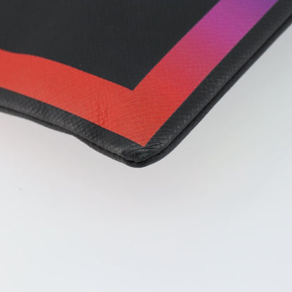 Louis Vuitton Pochette A4 Rainbow Taiga Leather, BLACK, LEATHER, Clutche & pouche