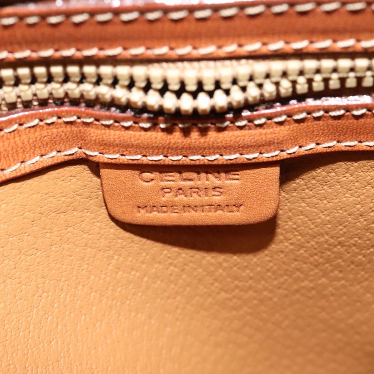 Celine Vintage Macadam Handbag Canvas, Beige, Canvas, Handbag