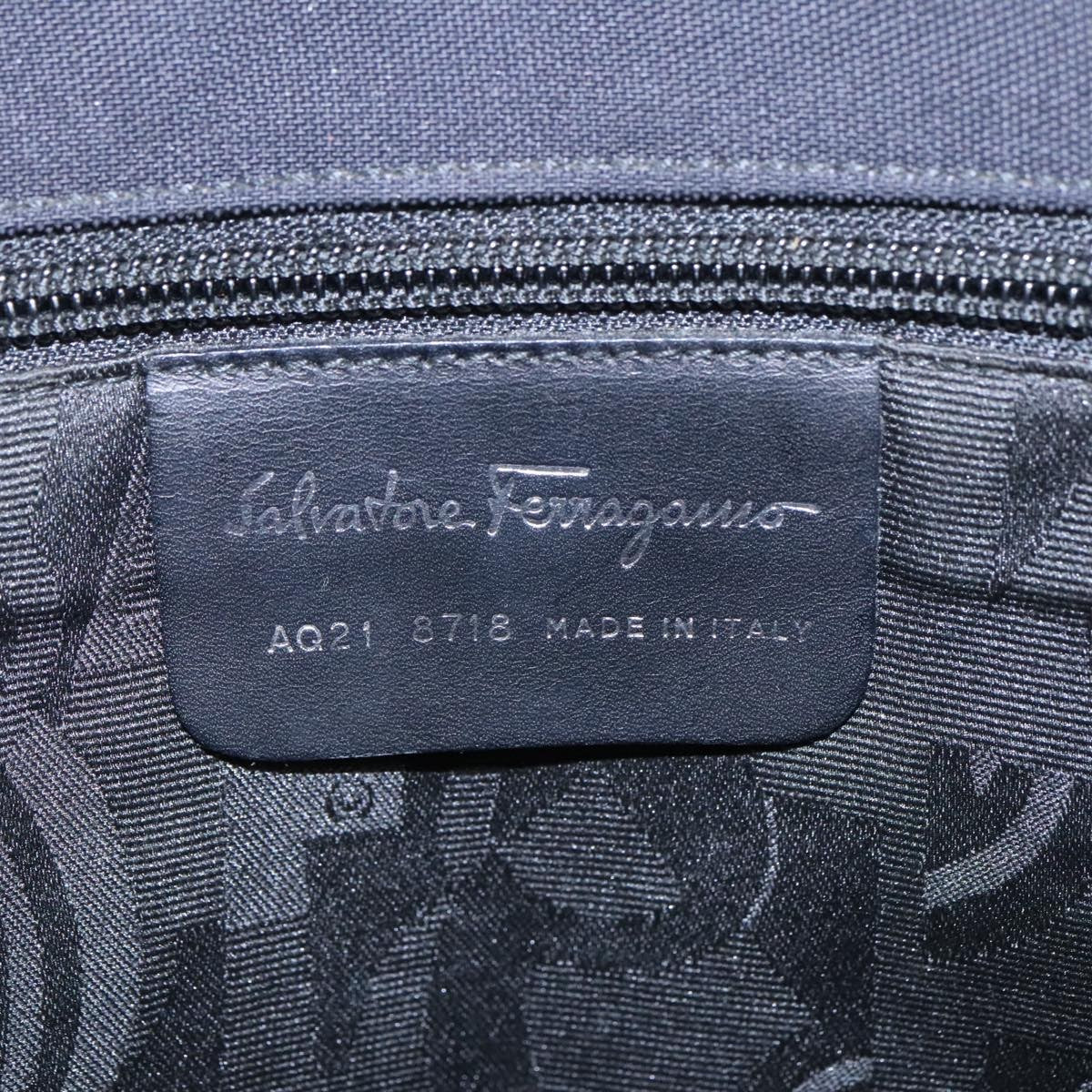 Salvatore Ferragamo Vala Shoulder Bag Canvas, BLACK, CANVAS, Shoulder bag