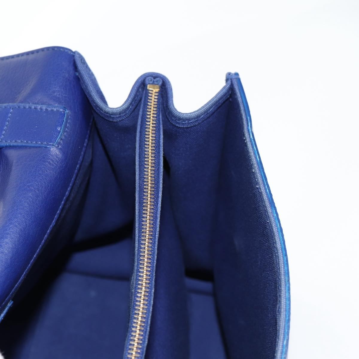 Saint Laurent Muse Two Bag Leather with Canvas, Blue, Leather, Shoulder Bag