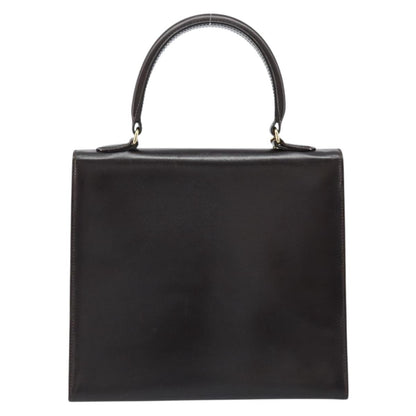 Celine Vintage Logo Top Handle Bag Leather, BROWN, LEATHER, Handbag