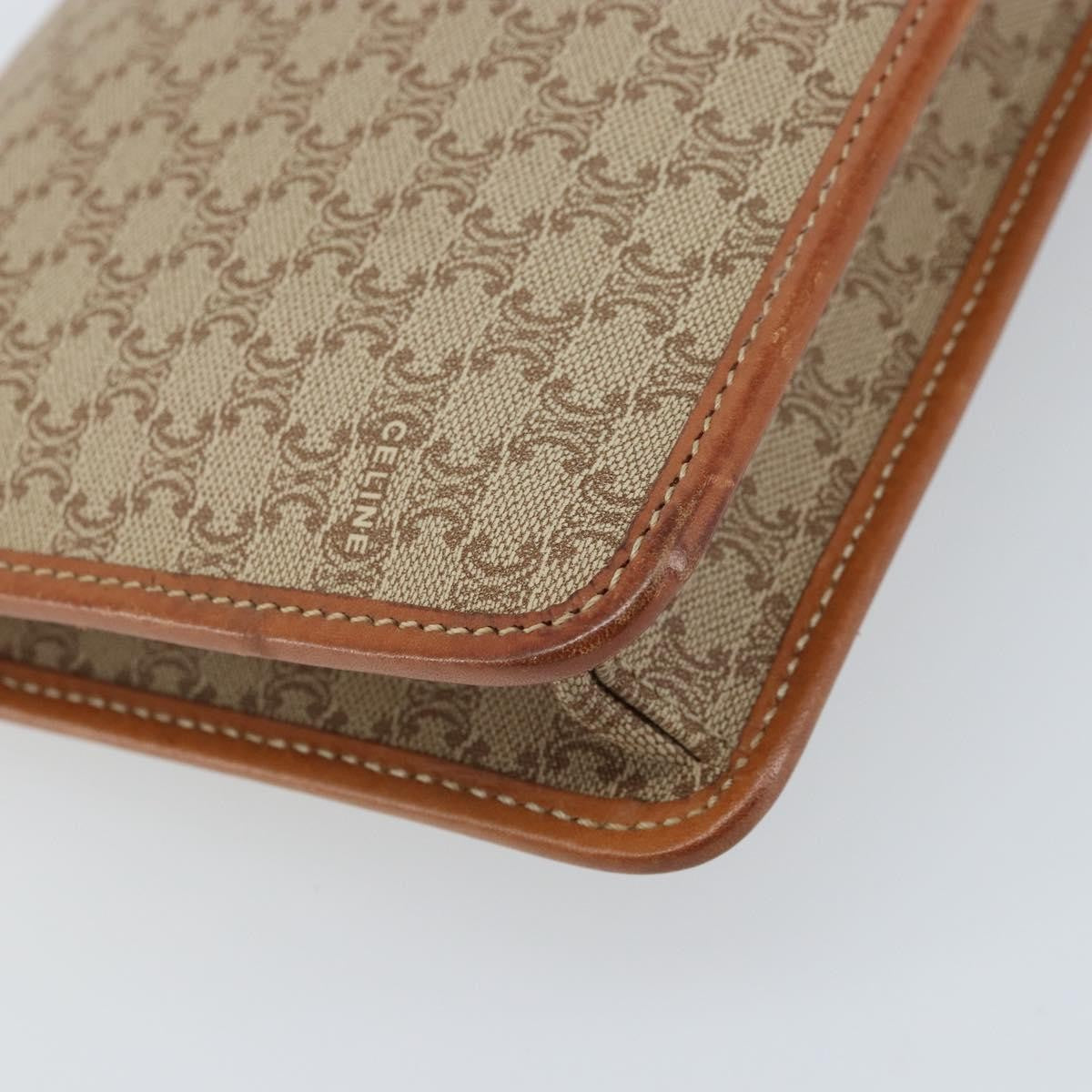 Celine Macadam Pochette Canvas and Leather, BEIGE, CANVAS, Clutche & pouche