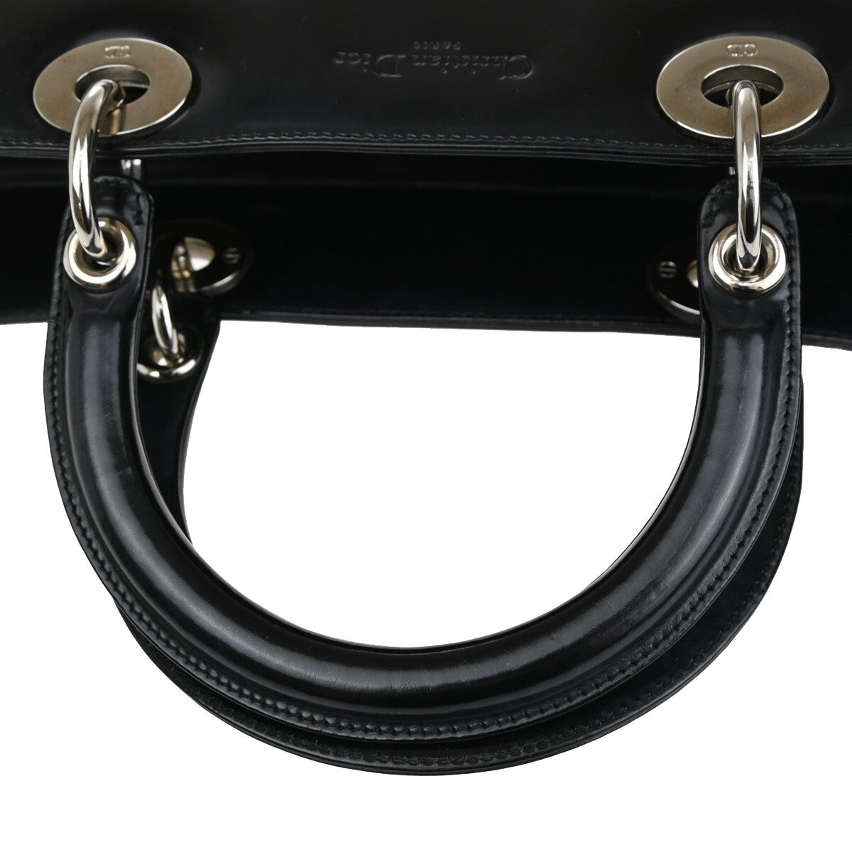 Christian Dior Vintage Lady Dior Patent Patent leather, BLACK, PATENT_LEATHER, Tote bag