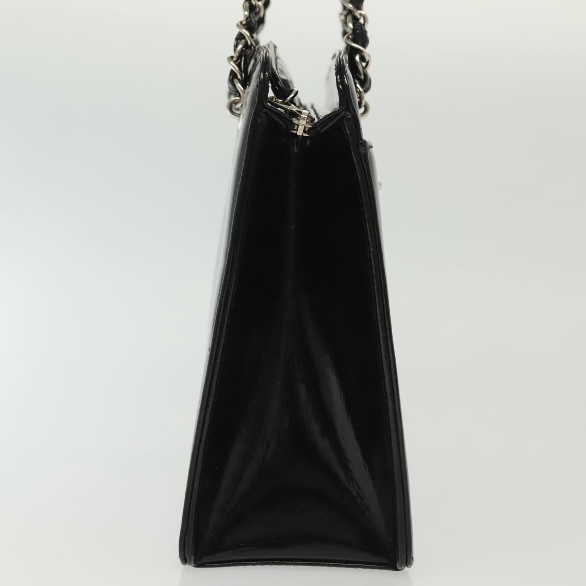 Chanel Vintage CC Lock Pocket Chain Tote Patent, BLACK, PATENT_LEATHER, Handbag