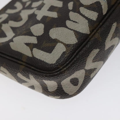 Louis Vuitton Pochette Accessoires Limited Edition Monogram Graffiti, BROWN, CANVAS, Clutche & pouche
