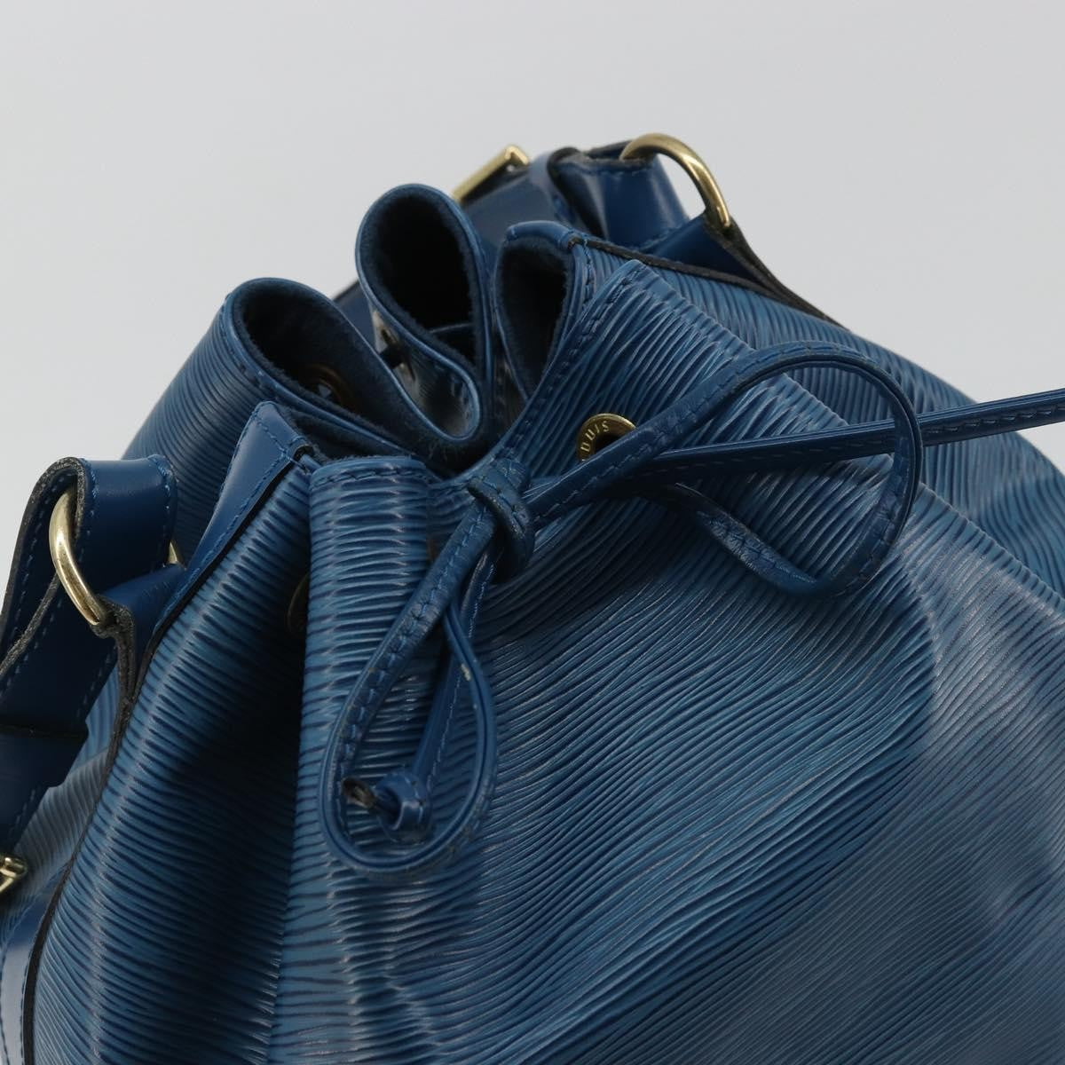 Louis Vuitton Petit Noe Handbag Epi Leather, Blue, Leather, Shoulder Bag