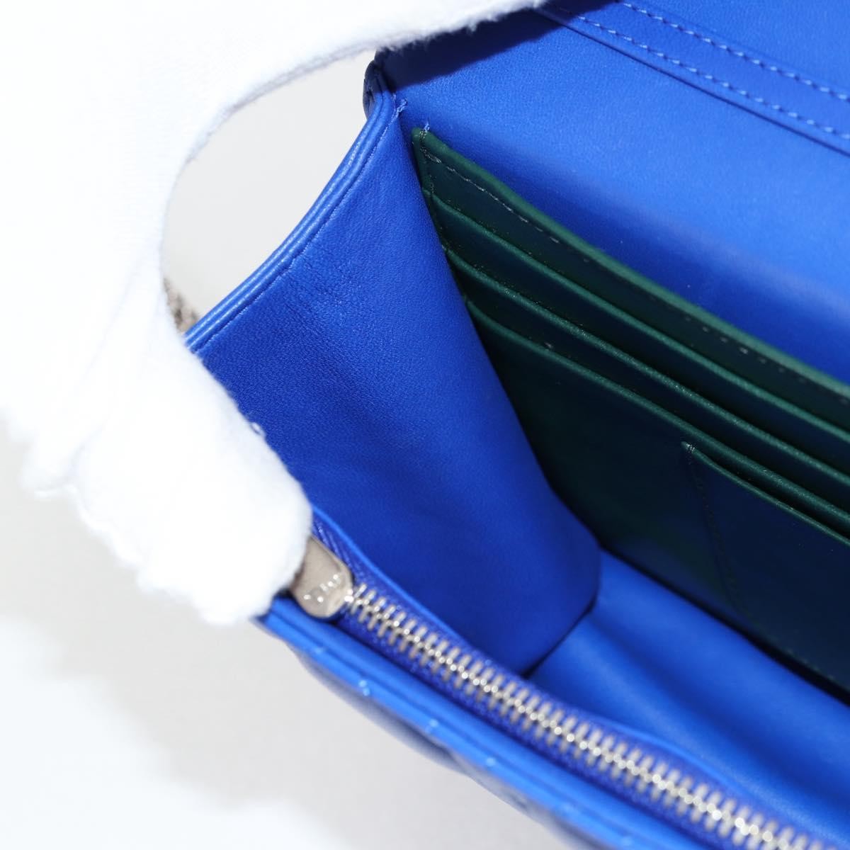 Christian Dior Miss Dior Promenade Pouch Cannage Quilt Lambskin, BLUE, LEATHER, Shoulder bag