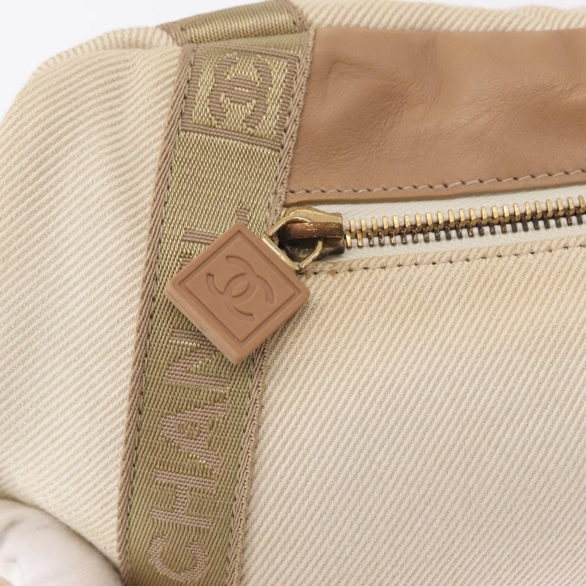 Chanel sports shoulder bag Coco mark, BEIGE, CANVAS, Shoulder bag