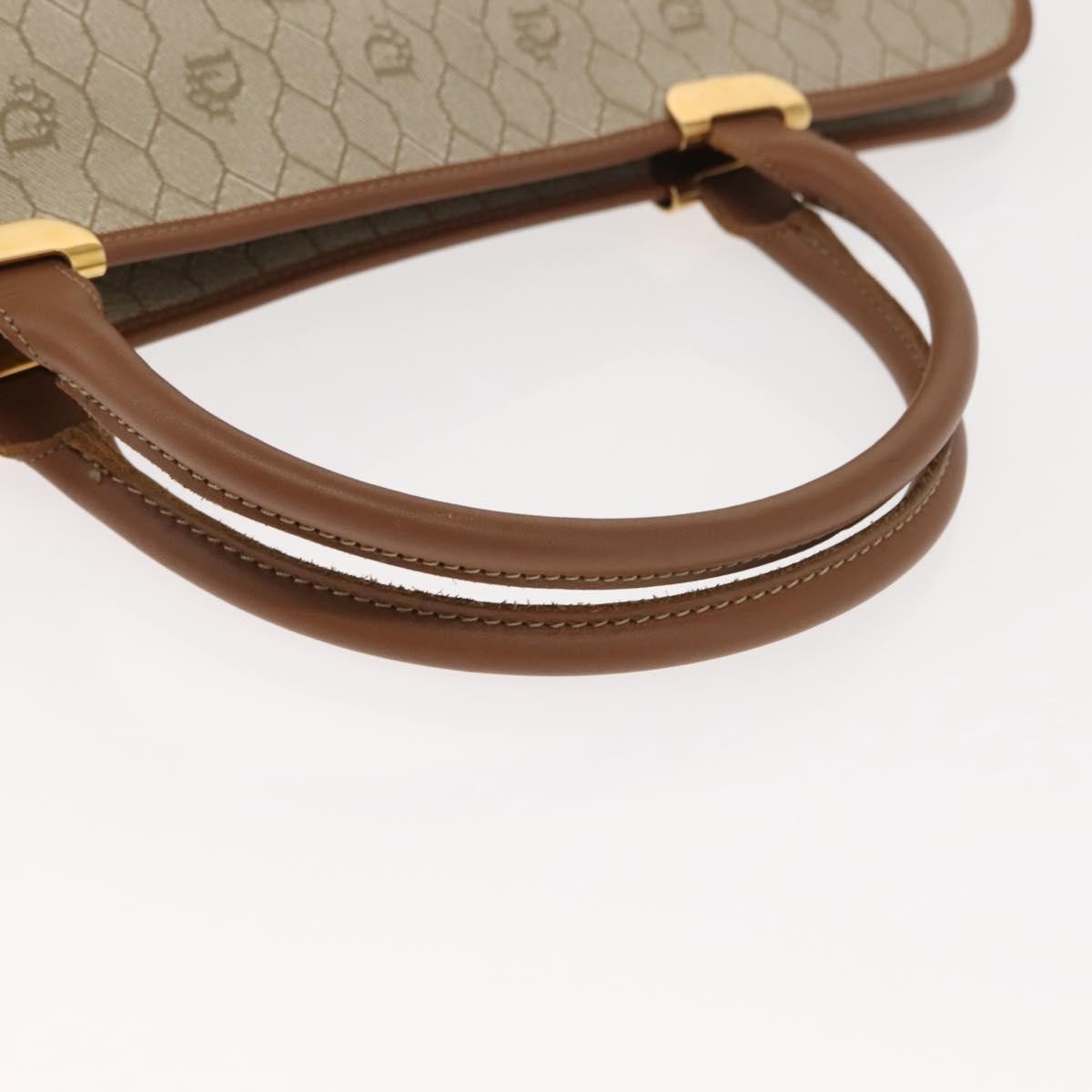 Christian Dior Vintage Honeycomb Handbag Canvas Leather, BEIGE, CANVAS, Handbag