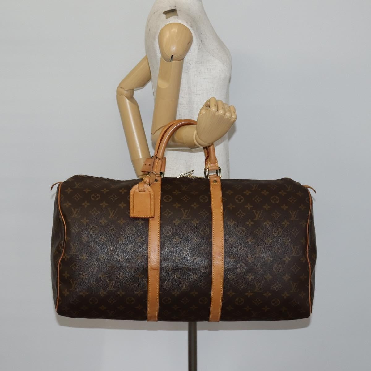 Louis Vuitton Keepall Bag Monogram Canvas, BROWN, CANVAS, Travel bag