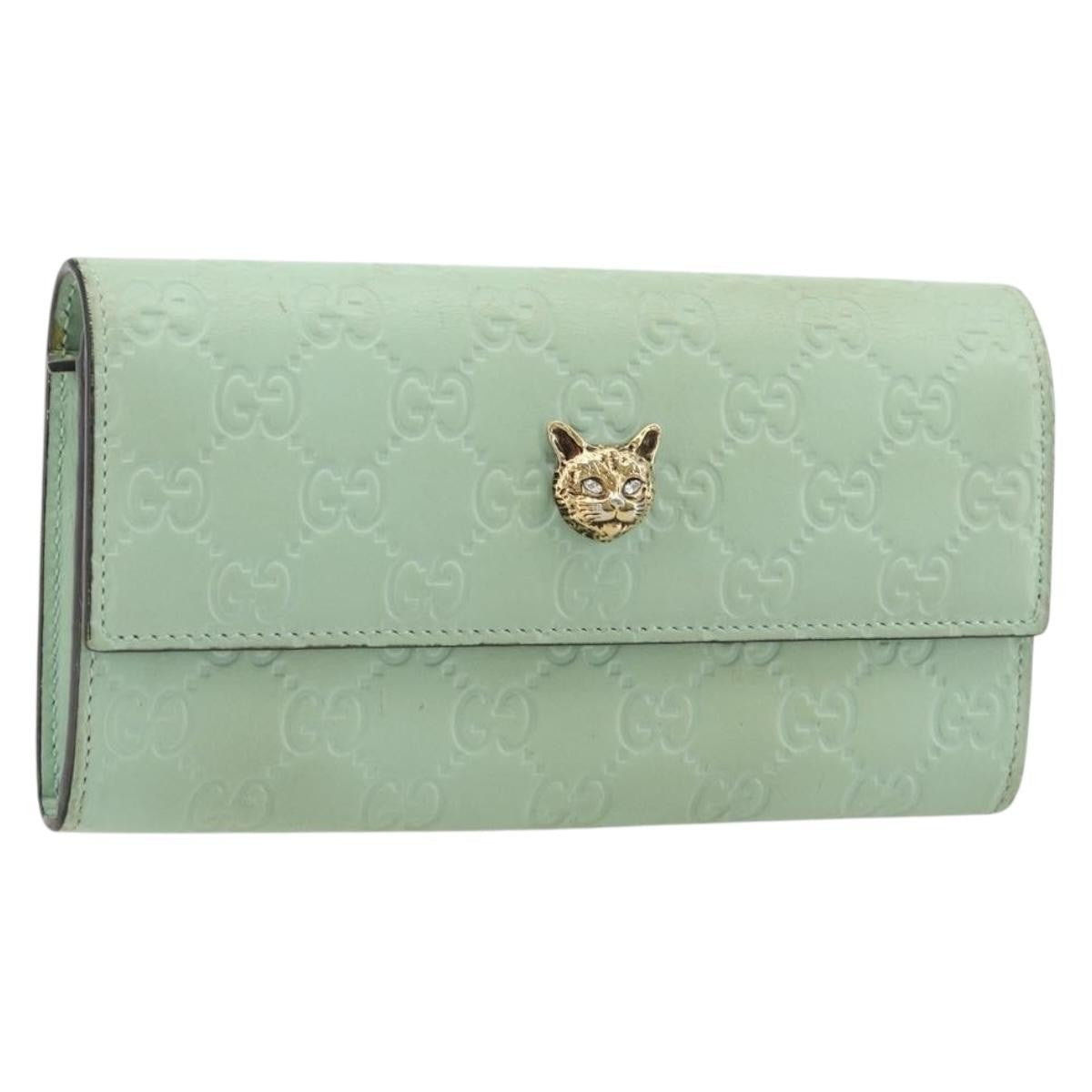 Gucci Guccissima Wallet Motif GG, Green, Leather, Wallet