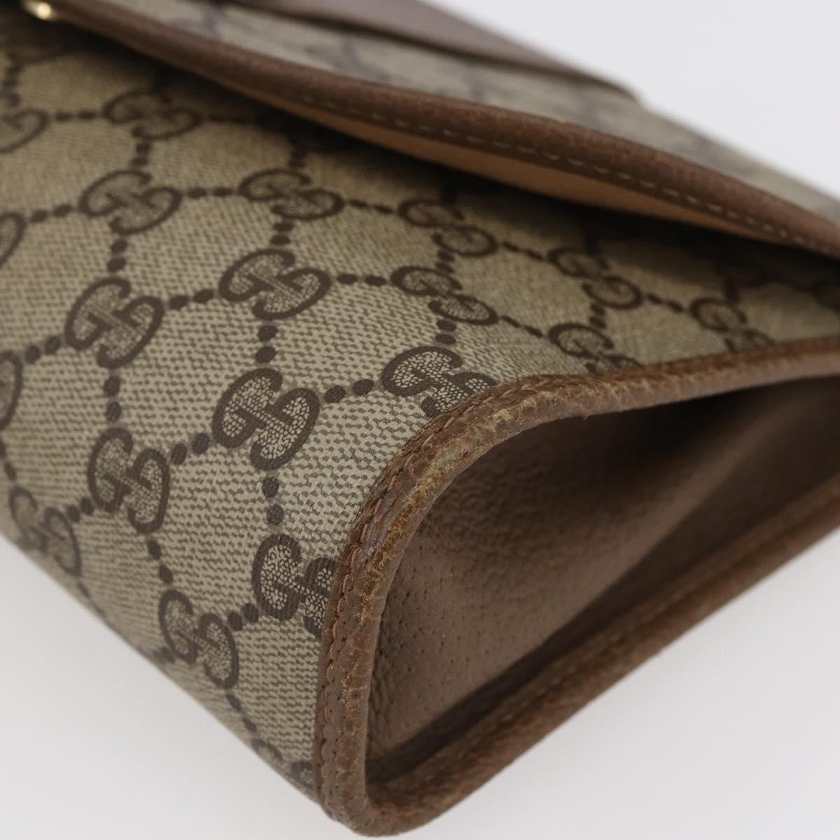 Gucci Sherry line pouch Canvas, BEIGE, PVC, Clutche & pouche