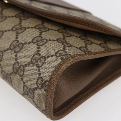 Gucci Sherry line pouch Canvas, BEIGE, PVC, Clutche & pouche