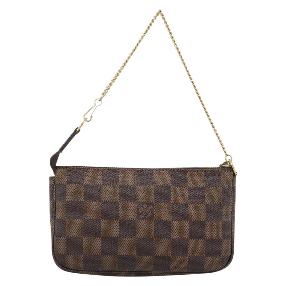 Louis Vuitton Mini pochette accessoires Damier Canvas, Brown, Canvas, Clutch