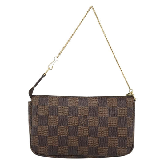 Louis Vuitton Mini pochette accessoires Damier Canvas, Brown, Canvas, Clutch