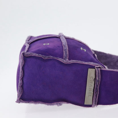 Chanel CC Logo Shoulder Bag Shearling and Suede, PURPLE, SUEDE, Shoulder bag