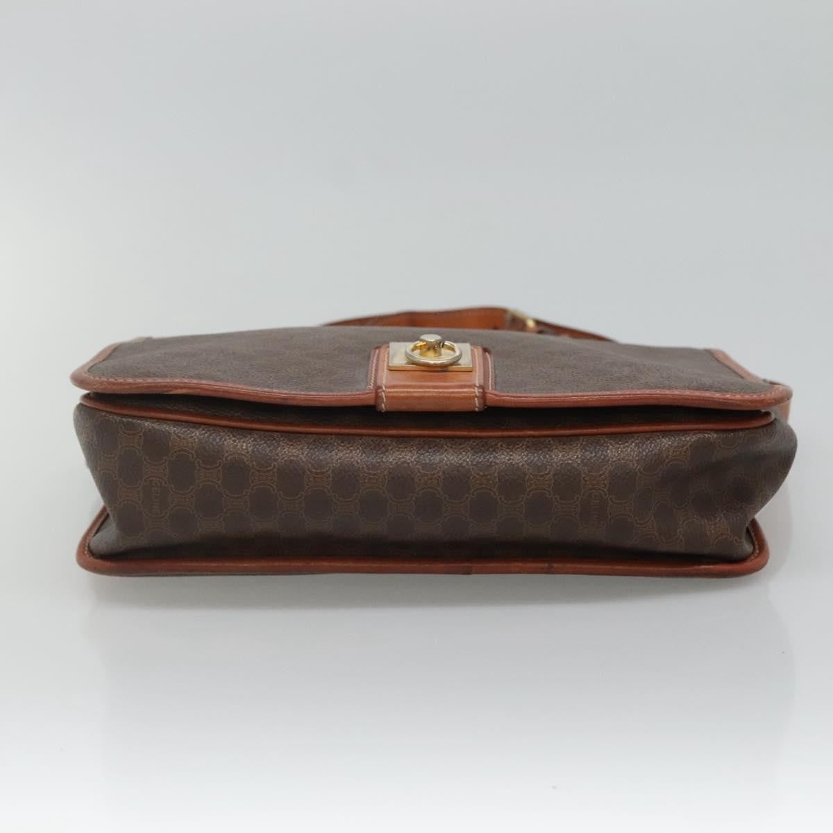 Celine Vintage Macadam Shoulder Bag Canvas, BROWN, PVC, Shoulder bag