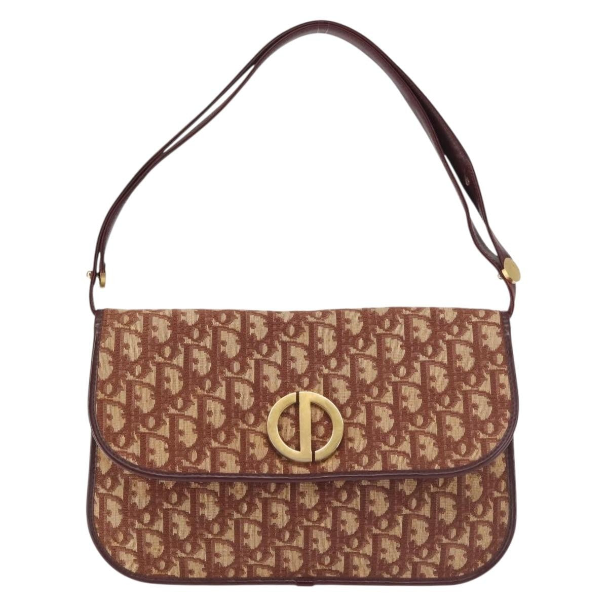 Christian Dior Vintage Trotter Flap Shoulder Bag Canvas, RED, CANVAS, Shoulder bag