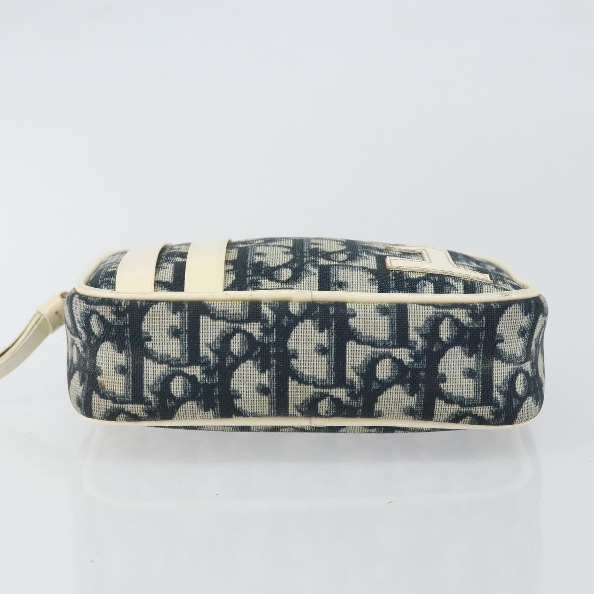 Christian Dior Vintage Trotter Pouch Diorissimo Canvas, NAVY, PVC, Clutche & pouche