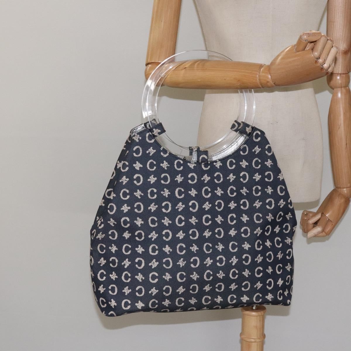 Celine C Sulky Shoulder bag Canvas and Leather, NAVY, CANVAS, Shoulder bag