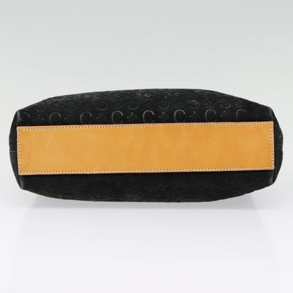 Celine Vintage Macadam Handbag Canvas, BLACK, CANVAS, Handbag