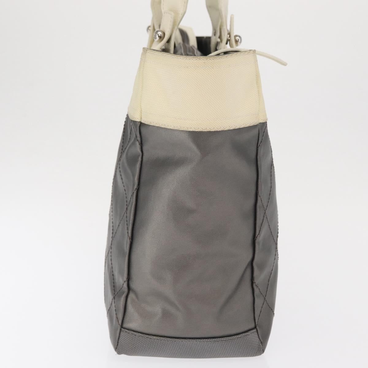 Chanel Biarritz Tote Nylon, SILVER, NYLON, Tote bag