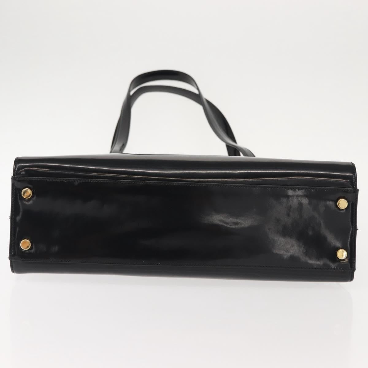 Salvatore Ferragamo Gancini Tote Patent leather, BLACK, PATENT_LEATHER, Tote bag