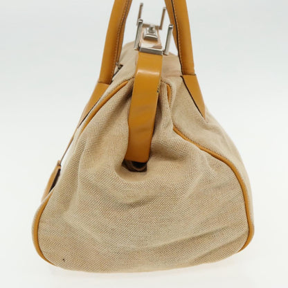 Prada Madras Cerniera Doctor Bag Canvas and Leather, BEIGE, CANVAS, Handbag