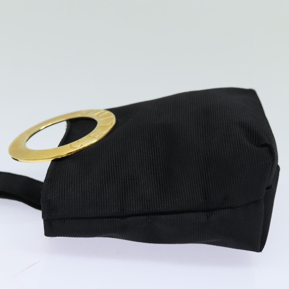 Celine Circle Logo Pouch Nylon, Black, Nylon, Clutch