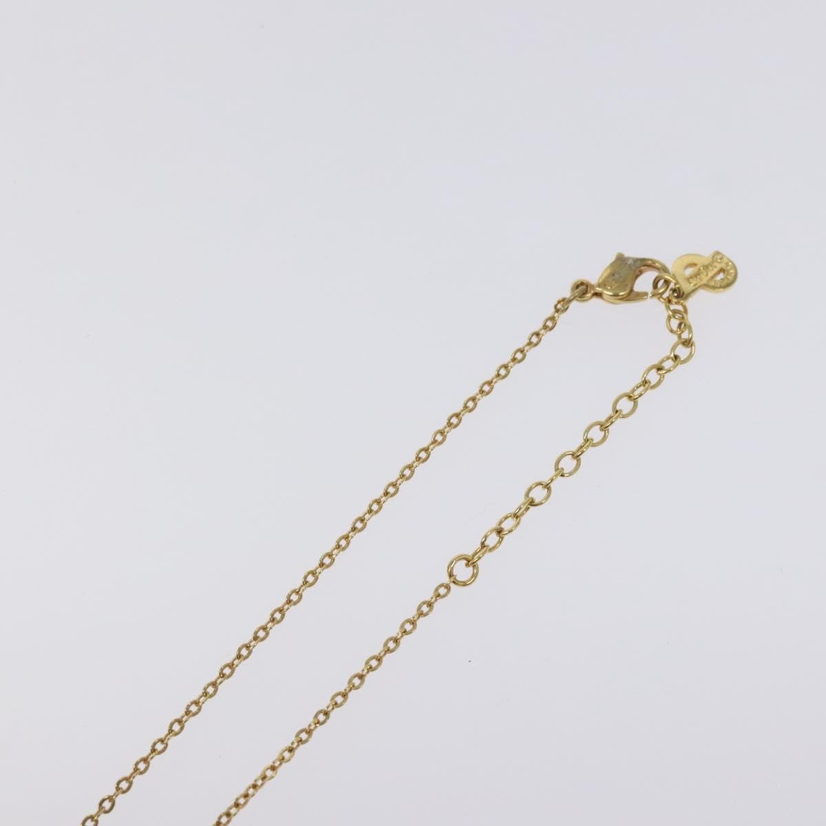 Christian Dior Vintage CD Heart Pendant Necklace Metal with Crystals, GOLD, METAL, Necklace