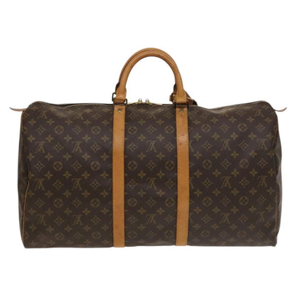 Louis Vuitton Keepall Bag Monogram Canvas, BROWN, CANVAS, Travel bag