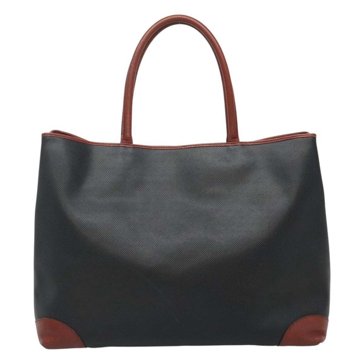 Bottega Veneta Marco Polo Tote Coated Canvas and Leather Detail, BLACK, CANVAS, Tote bag