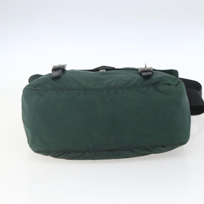 Prada Double Buckle Flap Messenger Bag Tessuto, GREEN, NYLON, Shoulder bag