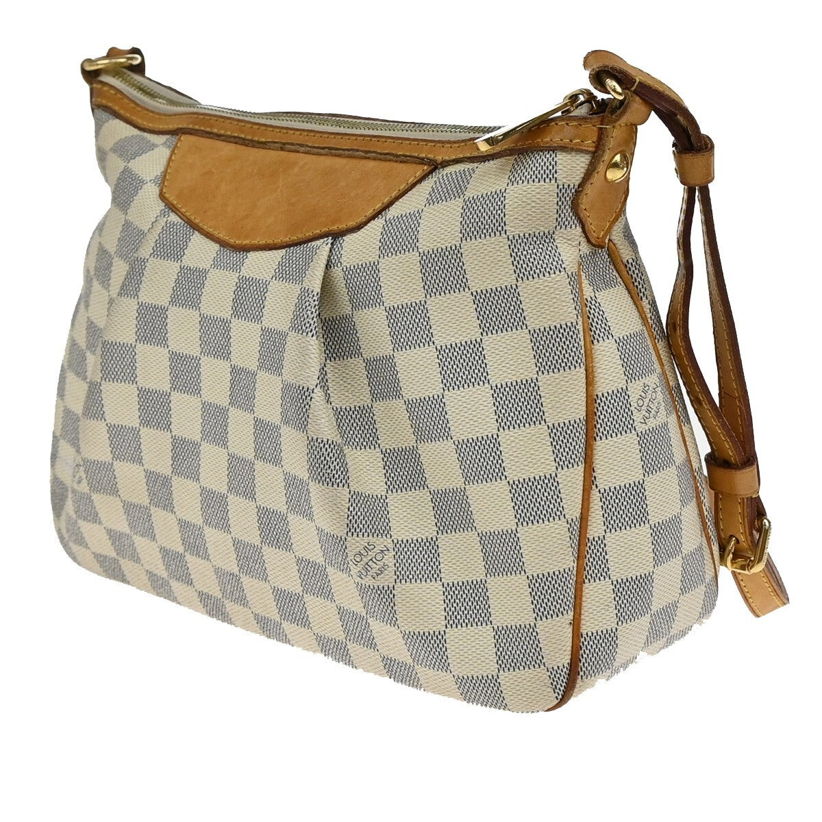 Louis Vuitton Siracusa Handbag Damier, WHITE, CANVAS, Shoulder bag