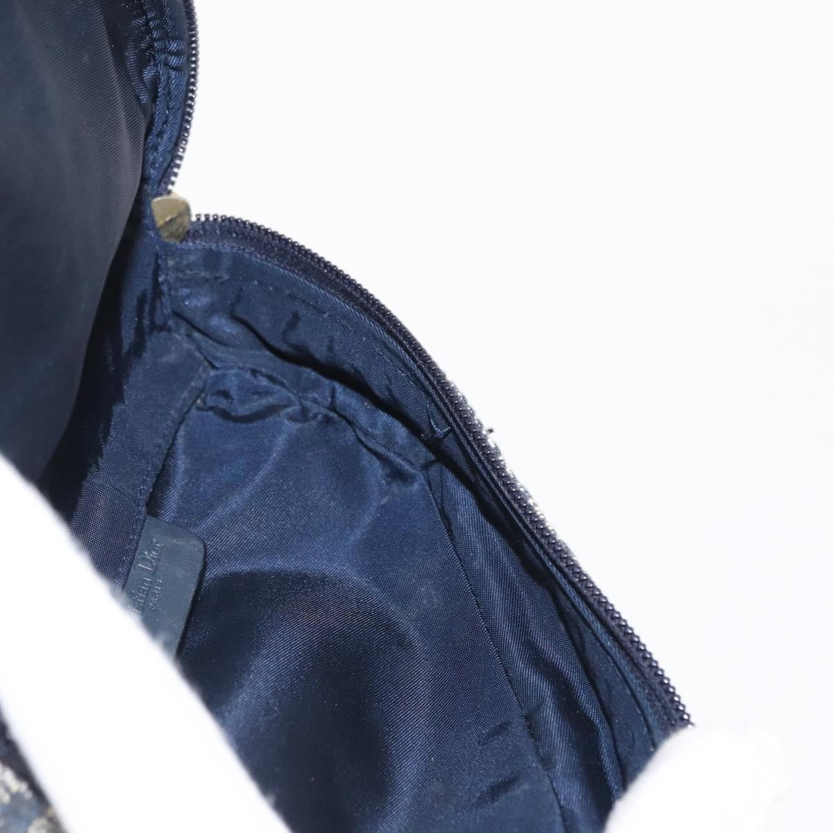Christian Dior Saddle Zip Pouch Diorissimo Canvas, NAVY, CANVAS, Clutche & pouche