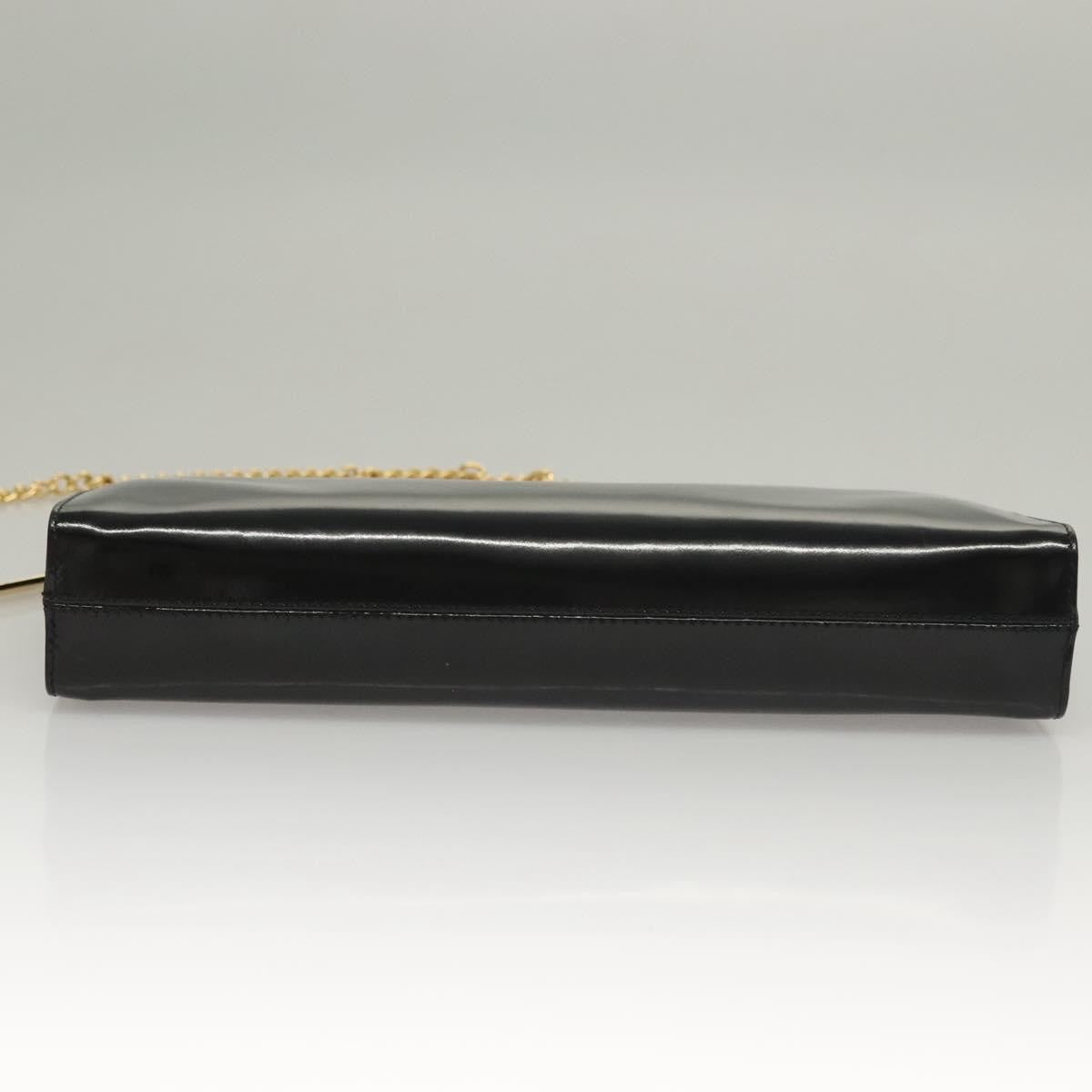 Salvatore Ferragamo Vintage Gancini Chain Shoulder Bag Patent Leather, BLACK, PATENT_LEATHER, Shoulder bag