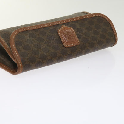 Celine Macadam Pochette Canvas and Leather, BROWN, CANVAS, Clutche & pouche