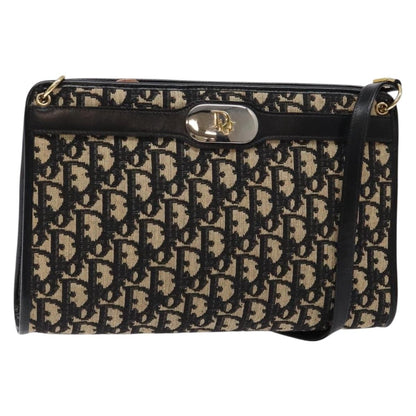 Christian Dior Vintage Trotter Shoulder Bag Canvas, NAVY, CANVAS, Shoulder bag