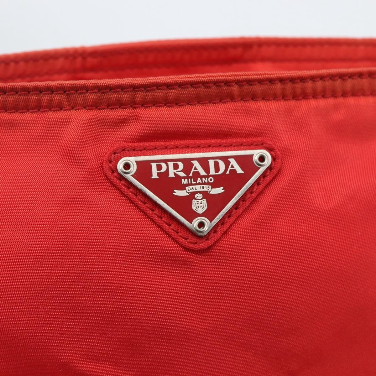 Prada Zip Top Messenger Bag Tessuto, RED, NYLON, Shoulder bag