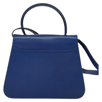 Celine Vintage Circle Logo Crossbody Bag Leather, BLUE, LEATHER, Crossbody bag