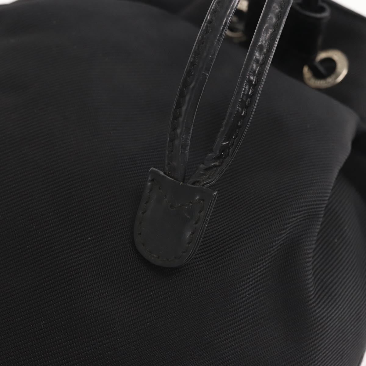 Gucci Vintage Bamboo Bucket Bag Nylon and Leather, BLACK, NYLON, Bag