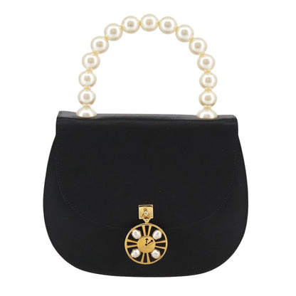 Celine Handbag Satin, BLACK, SATIN, Handbag