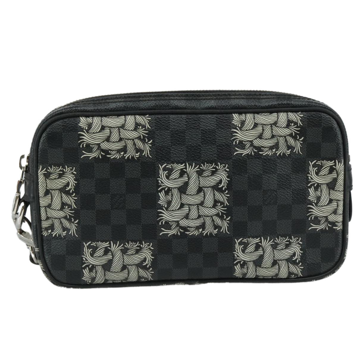 Louis Vuitton Pochette Volga Limited Edition Nemeth Damier Graphite, BLACK, CANVAS, Clutche & pouche