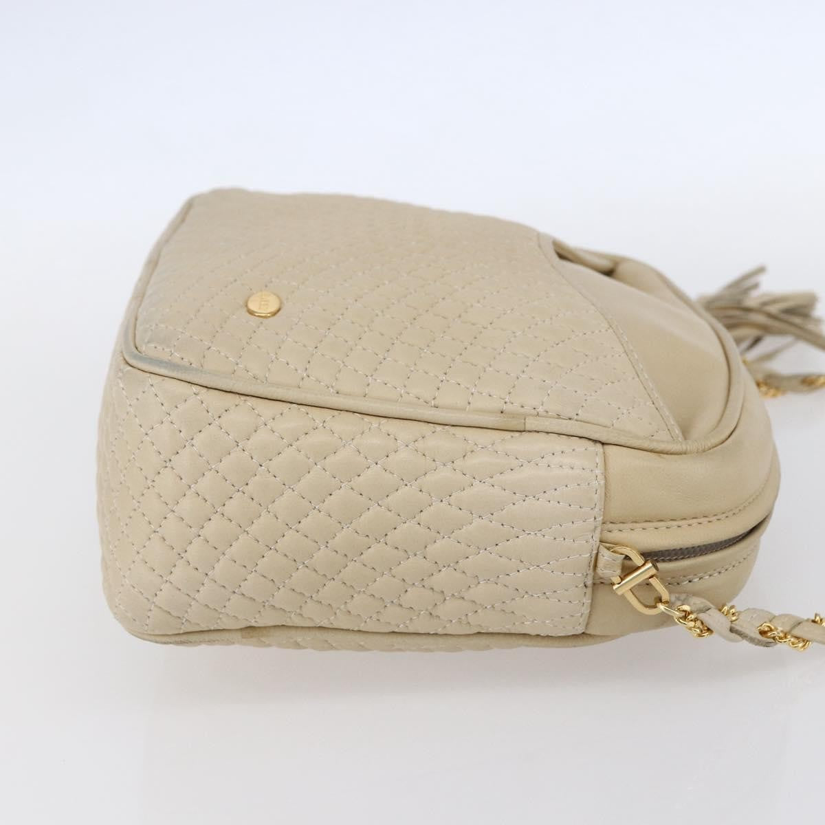 Bally Vintage Shoulder Bag Quilted leather, ECRU, LEATHER, Shoulder bag