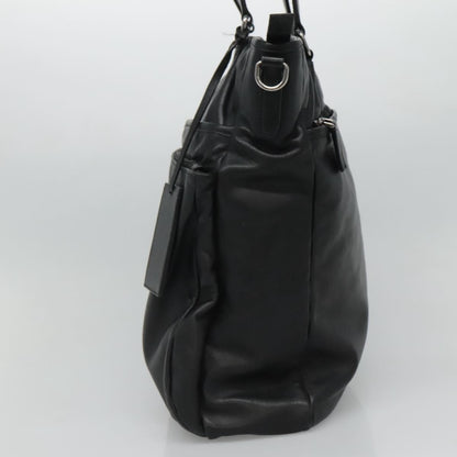 Prada Vintage Zip Handbag Tessuto, BLACK, LEATHER, Handbag