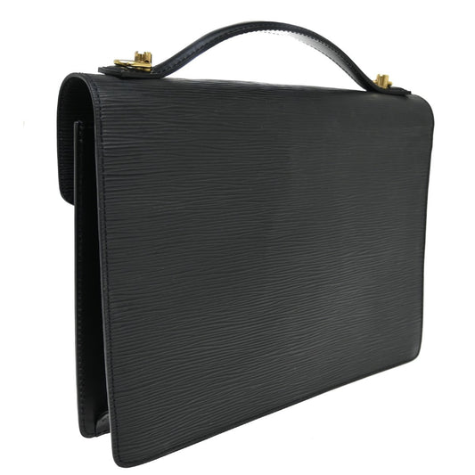 Louis Vuitton Monceau Handbag Epi Leather, Black, Leather, Handbag