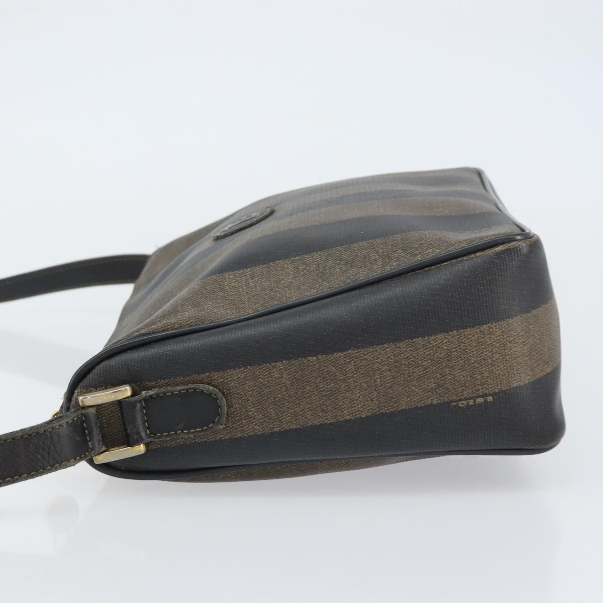 Fendi Vintage Pequin Shoulder bag Pequin, BROWN, CANVAS, Shoulder bag