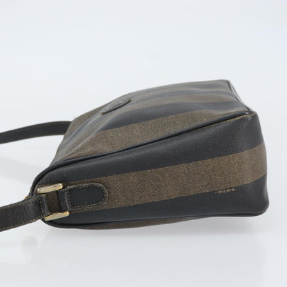 Fendi Vintage Pequin Shoulder bag Pequin, BROWN, CANVAS, Shoulder bag