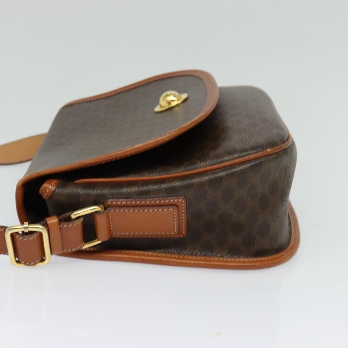 Celine Macadam Shoulder Bag PVC Leather, BROWN, CANVAS, Shoulder bag